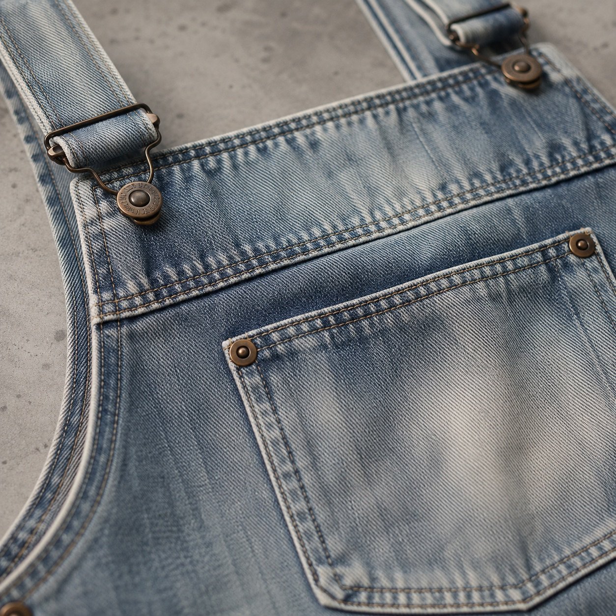 Ganton Denim Pinafore Dress — YOON SYM knitwear, product photograph