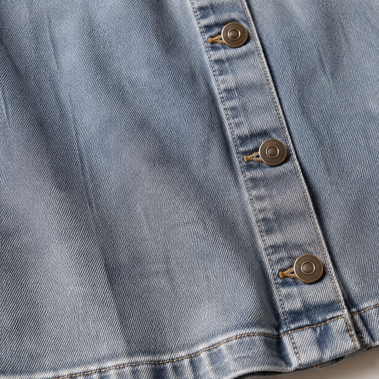 Broadwick Button Front Denim Skirt — YOON SYM knitwear, product photograph