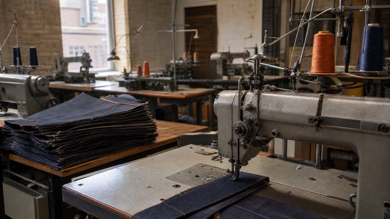 The workroom where our denim is cut and sewn