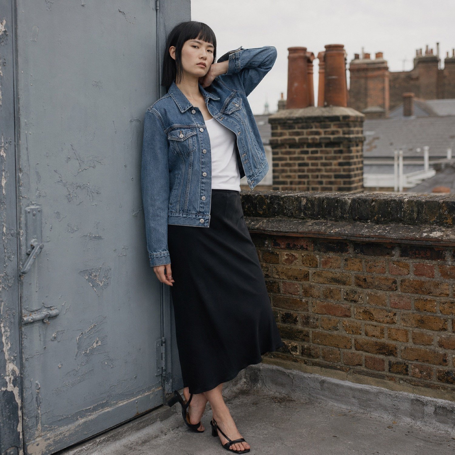 Poland Classic Trucker Jacket — Denim Jackets by YOON SYM. worn by a model.