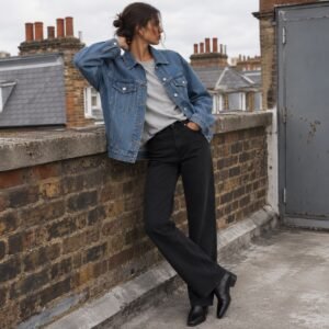 Foubert Oversized Trucker Jacket — Denim Jackets by YOON SYM. worn by a model.