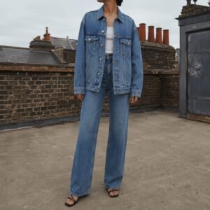 Soho Oversized Trucker Jacket — Denim Jackets by YOON SYM. worn by a model.