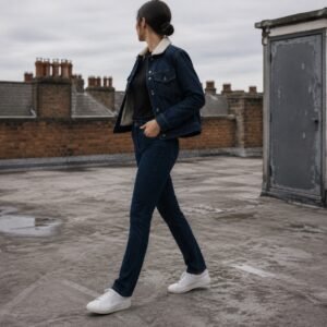 Golden Borg Lined Trucker — Denim Jackets by YOON SYM. worn by a model.