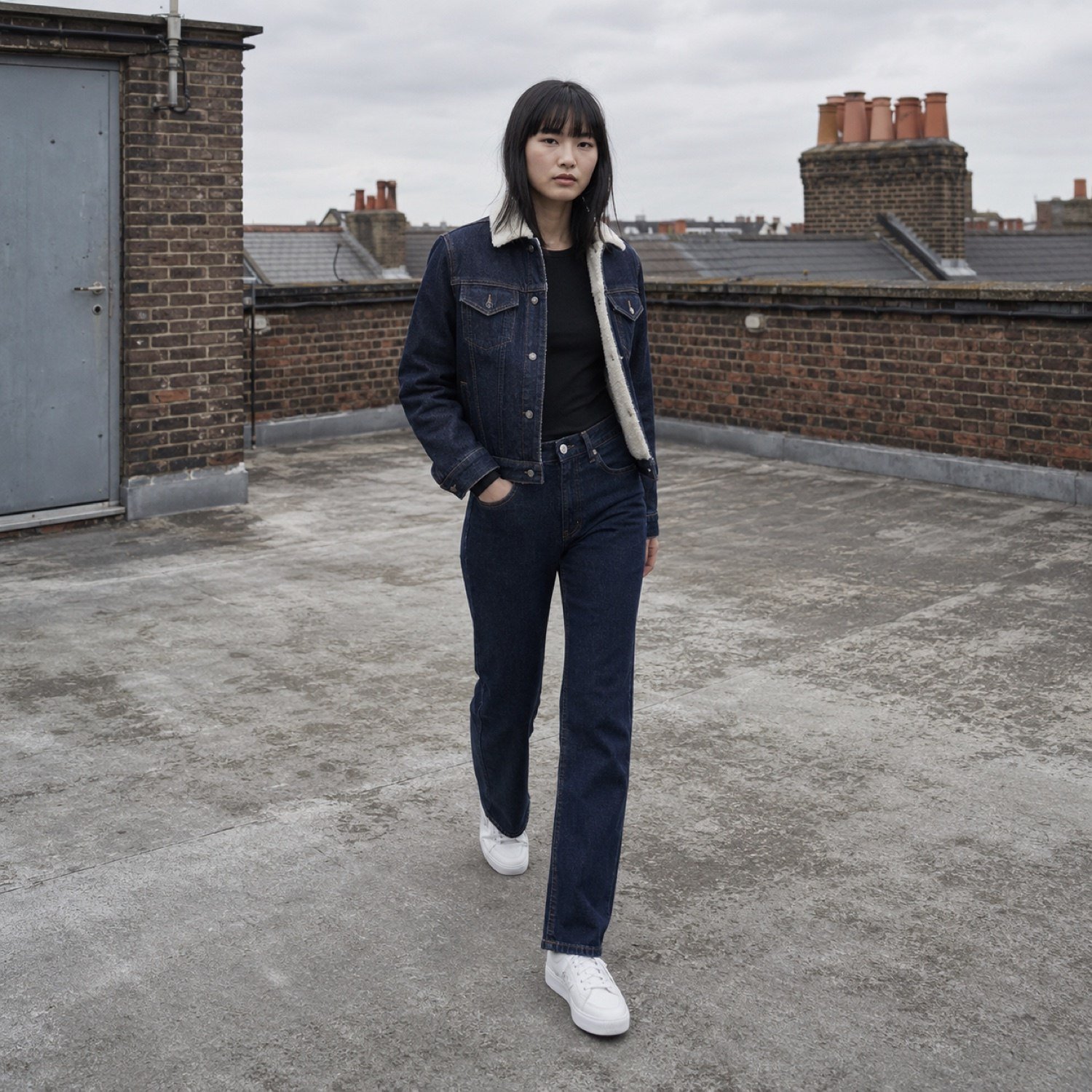 Golden Borg Lined Trucker — Denim Jackets by YOON SYM. worn by a model.