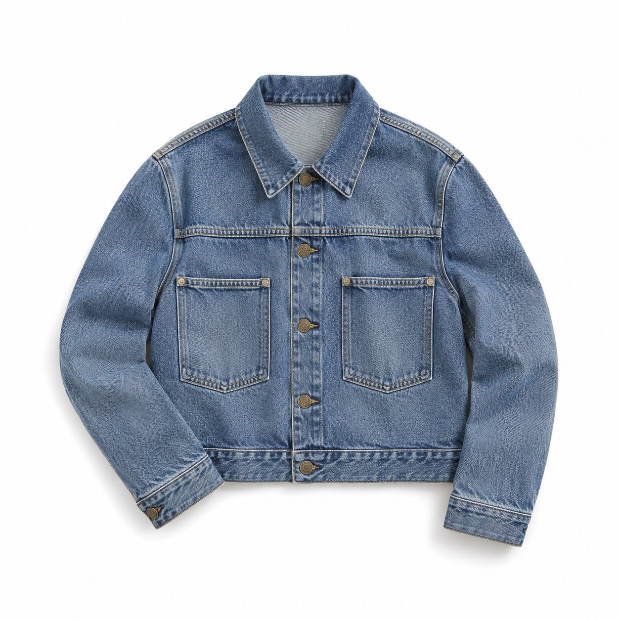 Noel Cropped Denim Jacket — Denim Jackets by YOON SYM. product photograph on a white background.