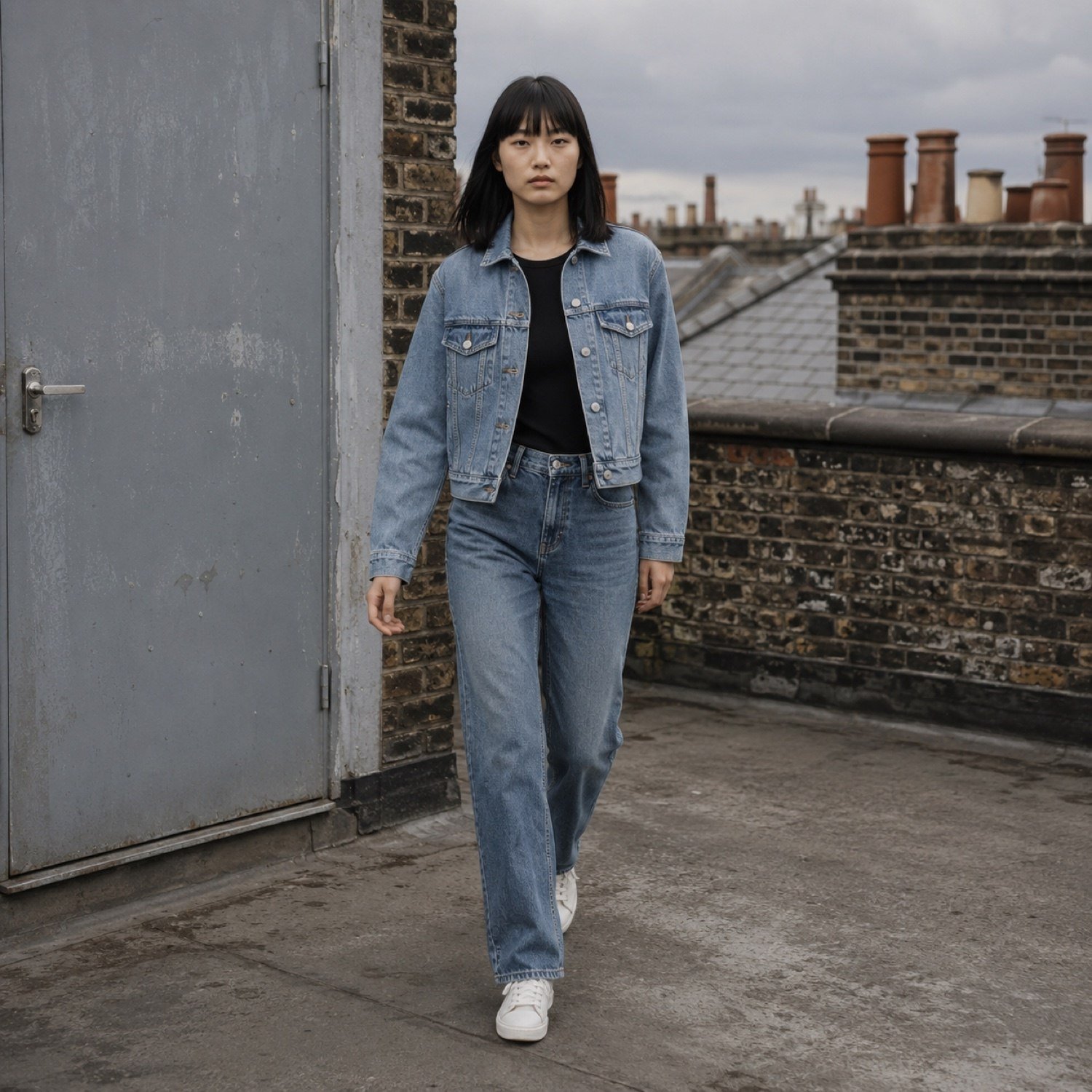 Bridle Classic Trucker Jacket — Denim Jackets by YOON SYM. worn by a model.