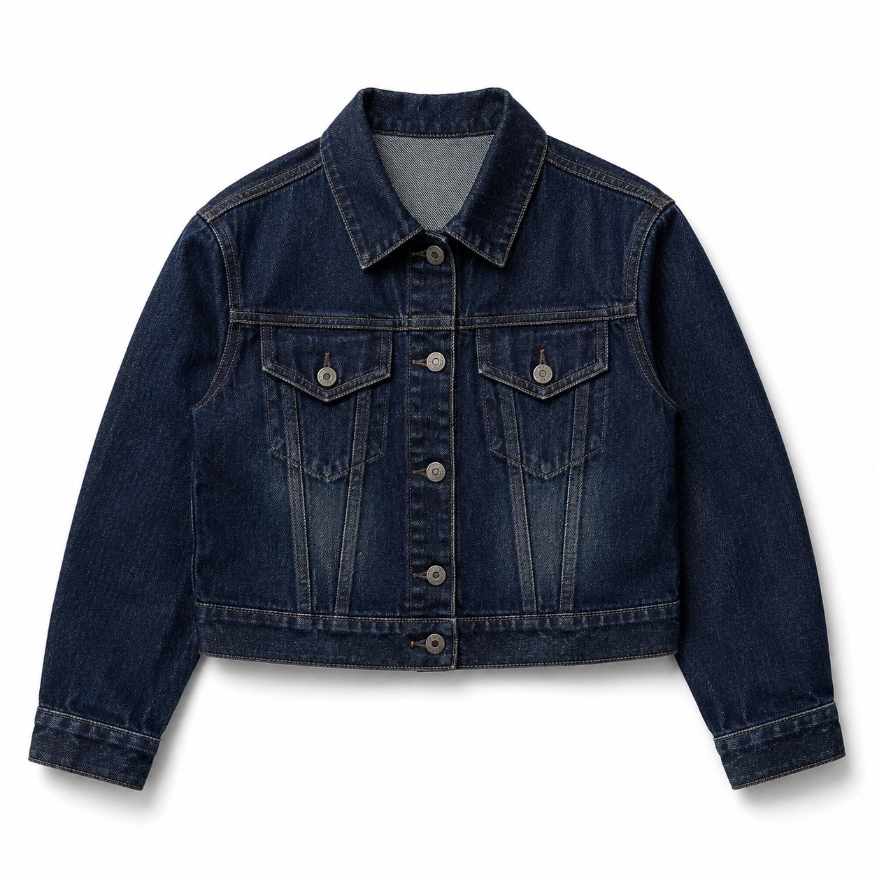 Silver Cropped Denim Jacket — Denim Jackets by YOON SYM. product photograph on a white background.