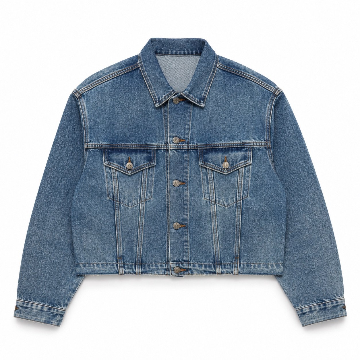Ganton Cropped Denim Jacket — Denim Jackets by YOON SYM. product photograph on a white background.