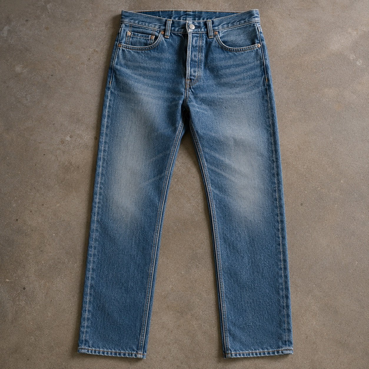 YOON SYM: Soho Straight Leg Jean, Jeans, detail of the surface and seams.