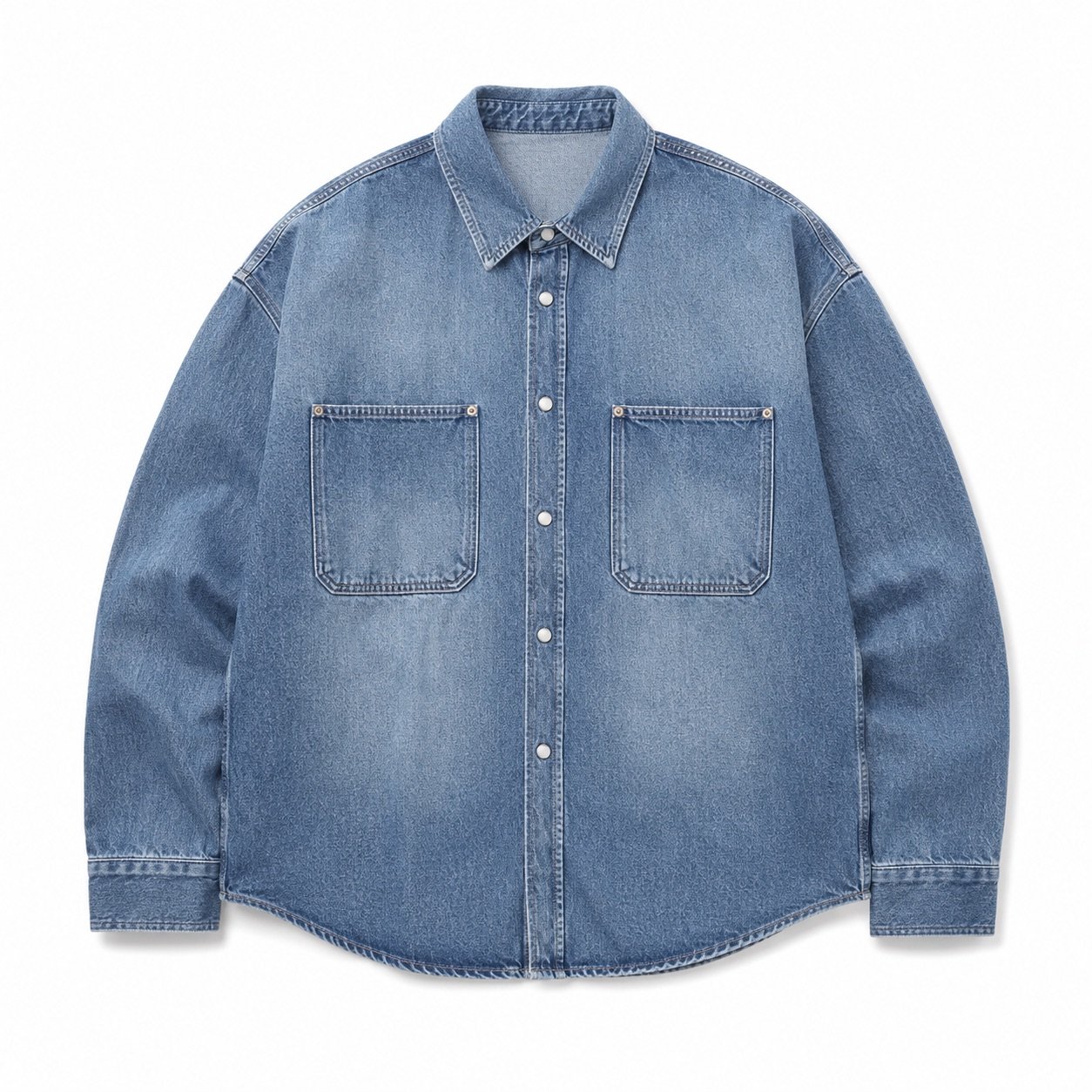 Foubert Oversized Denim Shirt — Denim Shirts by YOON SYM. product photograph on a white background.