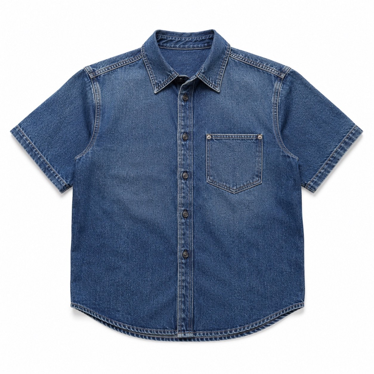 Berwick Short Sleeve Denim Shirt — Denim Shirts by YOON SYM. product photograph on a white background.