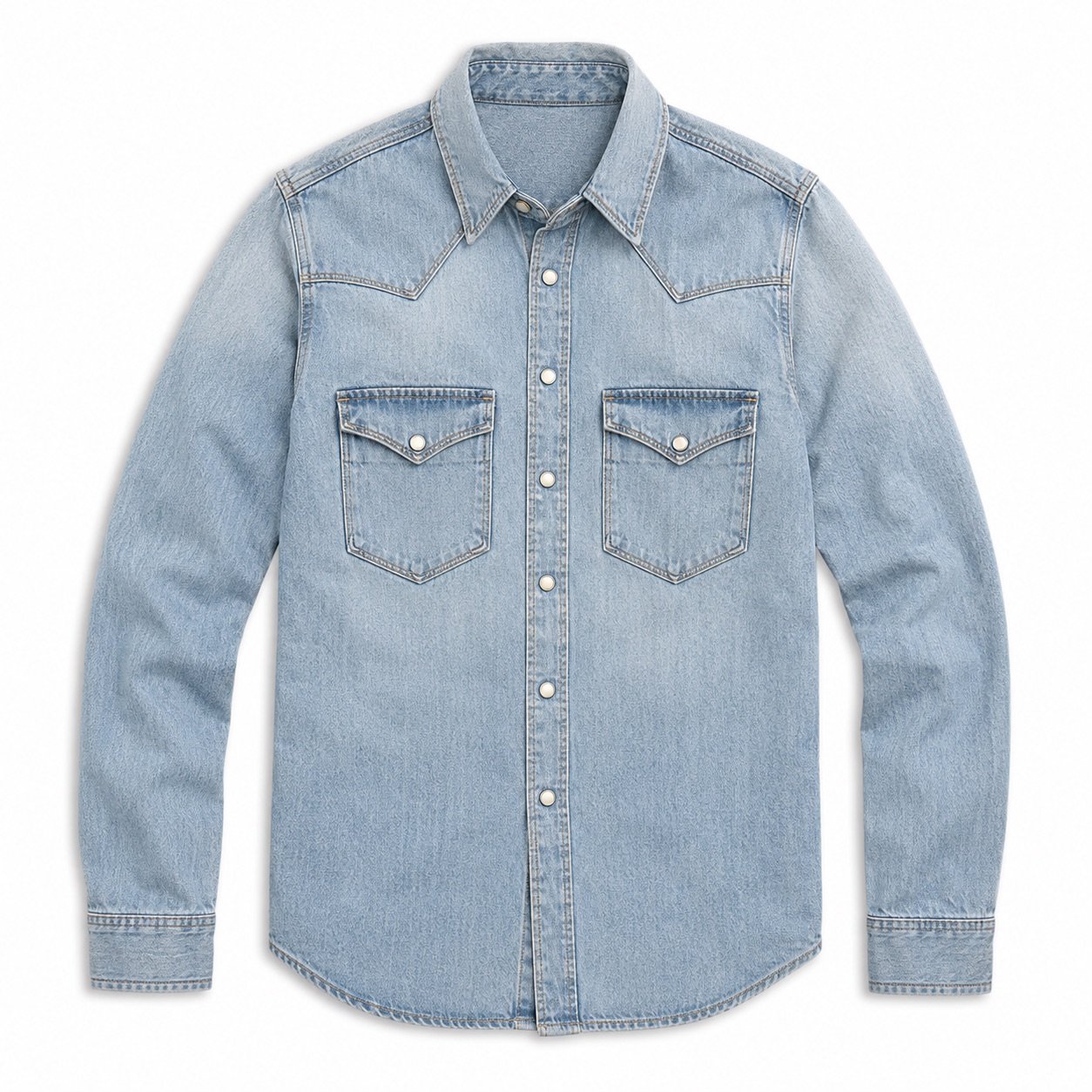 Beak Western Denim Shirt — Denim Shirts by YOON SYM. product photograph on a white background.