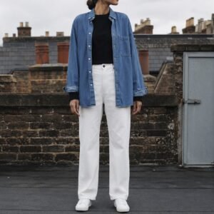 Marshall Chambray Shirt — Denim Shirts by YOON SYM. worn by a model.