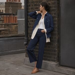 Carnaby Western Denim Shirt — Denim Shirts by YOON SYM. worn by a model.